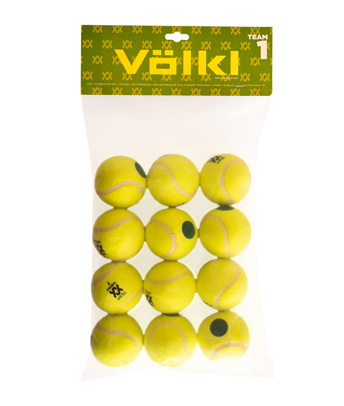 Völkl TEAM 1 Green Dot Tennis Balls | Stage 1 (Available 7/31)