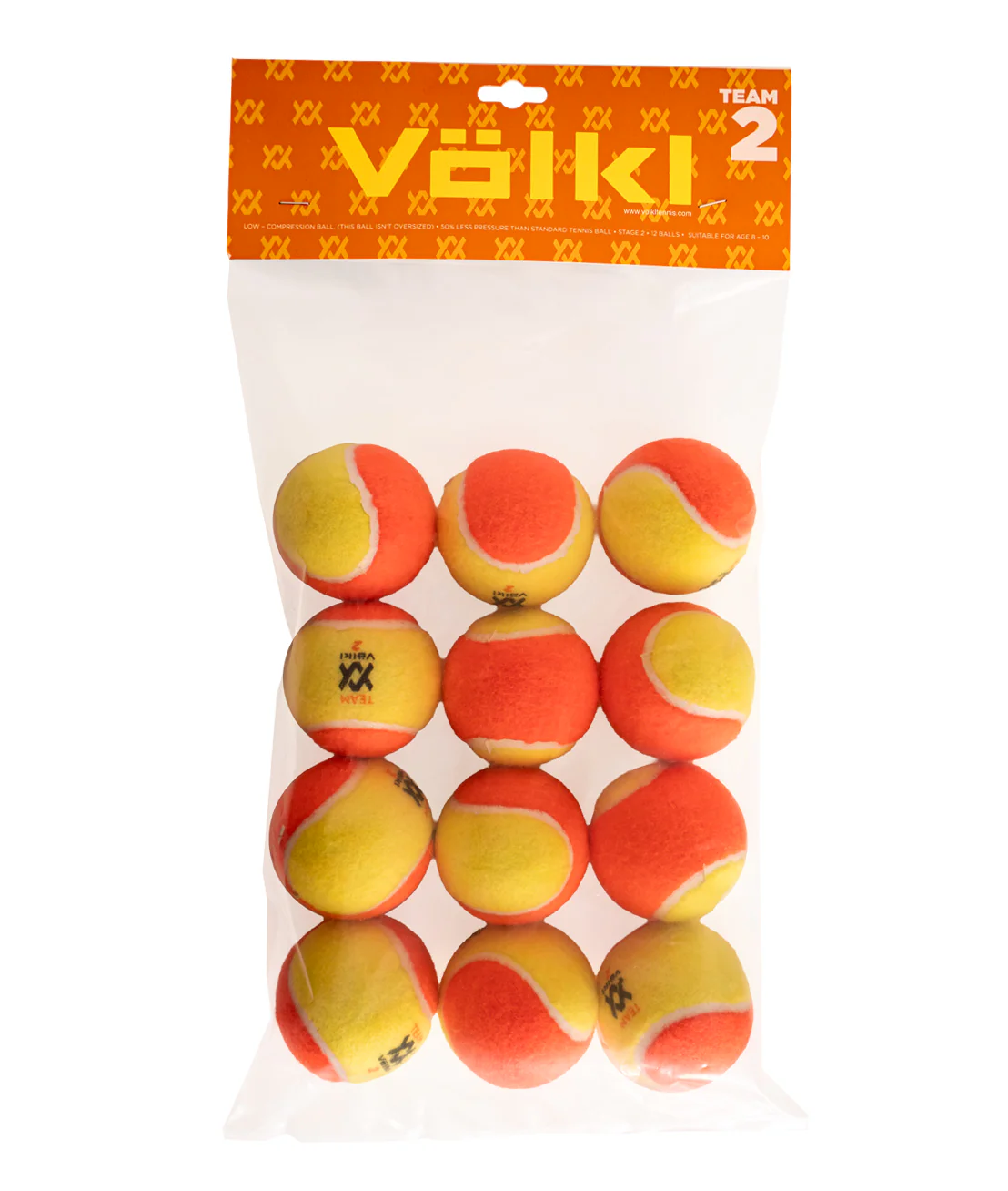 Völkl TEAM 2 Orange Tennis Balls | Stage 2 (Available 7/31)